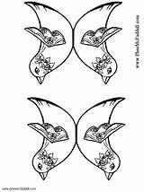 Birds Coloring Two Paper Wings Printable Large Color sketch template