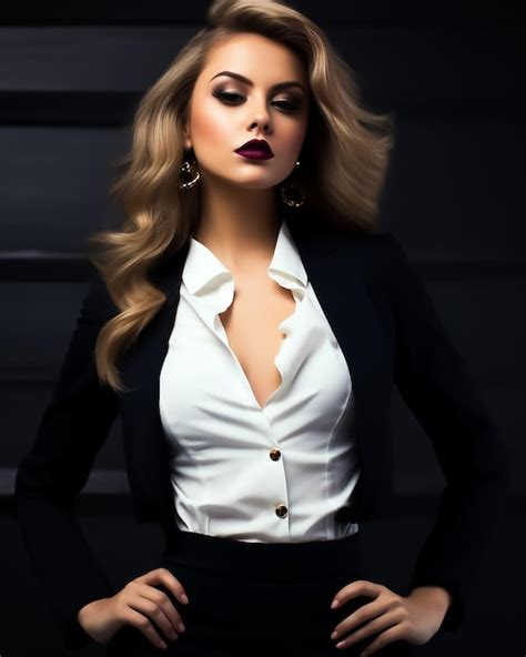 Premium Ai Image Attractive Hot Business Woman In Formal Suit Full
