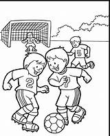 Coloring Soccer Pages Kids Playing Boy Football Super Printable Together Play Sports Colors sketch template