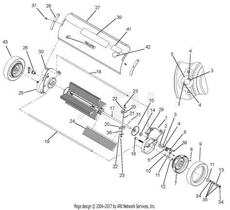 gravely   trailette sweeper parts diagram  sweeper unit assembly