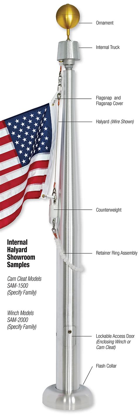 flagpole halyards concord american flagpole