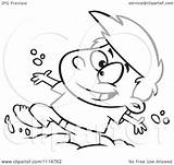 Playing Mud Clipart Boy Cartoon Outlined Having Fun Toonaday Royalty Vector 2021 sketch template
