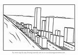 Perspective Point Cityscape Draw Drawing Step Perspectives sketch template