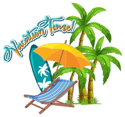 vector vacation time summer icon  white background