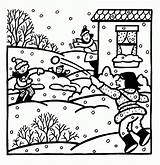 Fight Snowball Winter Sheknows Coloring sketch template