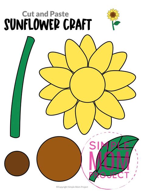 printable sunflower craft template activites de couleur