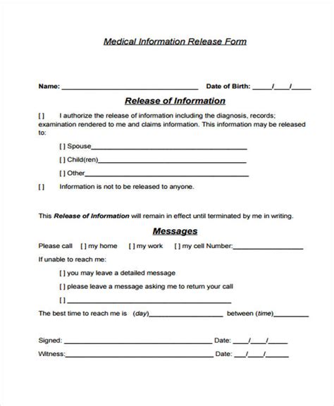 patient release forms   ms word
