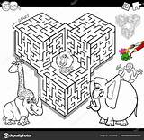 Doolhof Maze Kleurplaat Jungle Dieren Labyrinth Depositphotos St3 Spelletjes Kinderkleurplaat sketch template