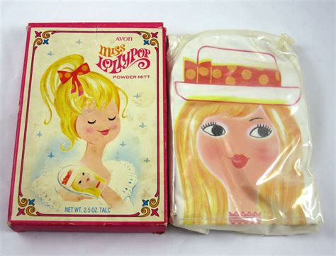 avon vintage miss lollypop powder mitt new in original box from the