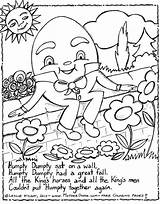 Coloring Humpty Dumpty Pages Rhymes Nursery Rhyme Kids Preschool Colouring Printable Print Crafts Mother Goose Jack Color Rhyming Jill Colour sketch template