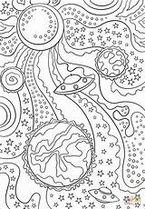 Trippy Planets Psychedelic Saucer Supercoloring Coloriag Pianeti Ausmalen Milky Untertasse Fliegende Planeten Erwachsene Greatestcoloringbook Thesimplecraft Ausmalvorlagen Erwachsenen Mandalas sketch template
