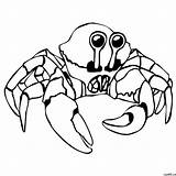 Crab Blue Getdrawings Claw Drawing sketch template