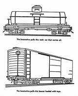 Train Coloring Pages Freight Car Cars Printable Boxcar Railroad Trains Colouring Bnsf Tank Sheets Caboose Drawing Boys Tanker Template Traincar sketch template
