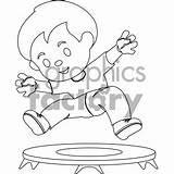 Trampoline Drawing Boy Coloring Clipart Jumping Vector Illustration Clip Paintingvalley Airplane Flying Viewed sketch template
