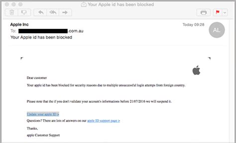 bad apple  email phishing scam targets user credentials