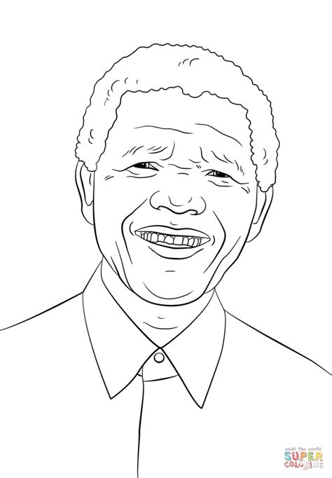 nelson mandela coloring page  printable coloring pages