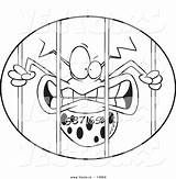 Cartoon Coloring Virus Behind Oval Bars Pages Numbered Vector Outline Template Ron Leishman sketch template