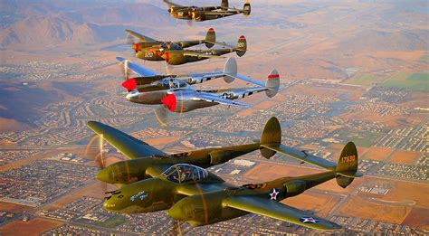 Stormy Skies 5 P 38 Lightnings Fly In Formation World