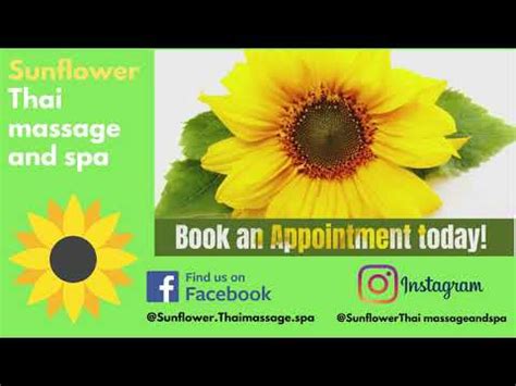 sunflower thai massage  spa intro video youtube