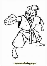 Karate Coloring sketch template