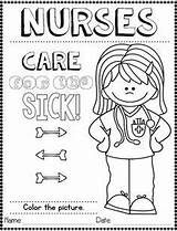 Nurses Helpers Nursing Helper Kindergarten Booklets Students sketch template