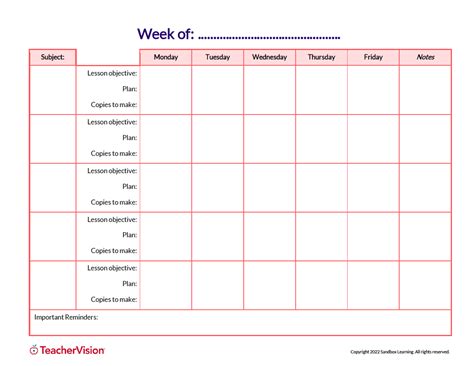 weekly lesson plan format  teachers cfe twinkl