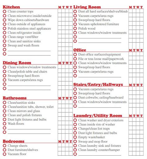 house cleaning checklist      house cleaning