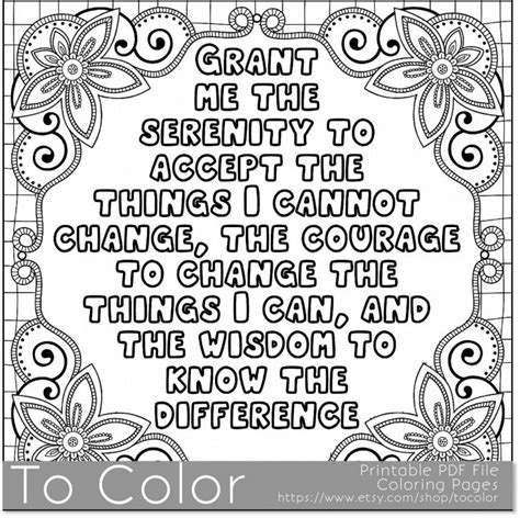 serenity prayer coloring page prayer coloring pages adult coloring