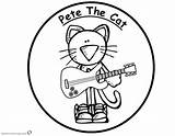 Pete Coloring Guitar Cat Pages Sticker Play Printable Kids sketch template