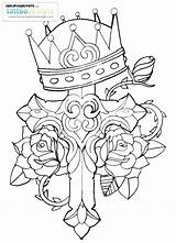 Cross Rose Crown Coloring Pages Tattoos Drawing Roses Flowers Tattoo Crosses Thorn Drawings Ko Designs Thorns Cko Deviantart Traditional Printable sketch template