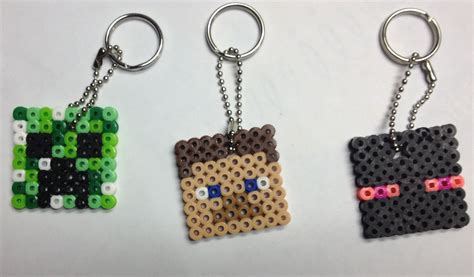 Perler Bead Keychains We Made As Party Favors