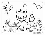 Cat Coloring Pages Garden Preschool Pdf Flowers Kids Easy Printable sketch template