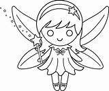 Coloring Pages Cute Fairy Clipart Drawing Colouring Cartoon Kids Easy Fairies Clip Tooth Outline Colorable Vector Printable Transparent Line Girl sketch template