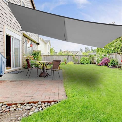 sun shade sail garden awning canopy  uv block rectangle anthracite  sale  ebay