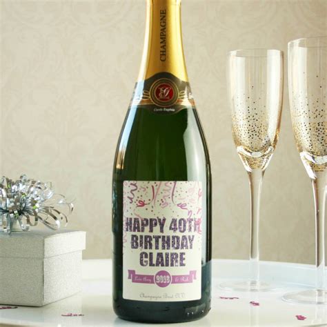 personalised  birthday champagne  bottle bazaar