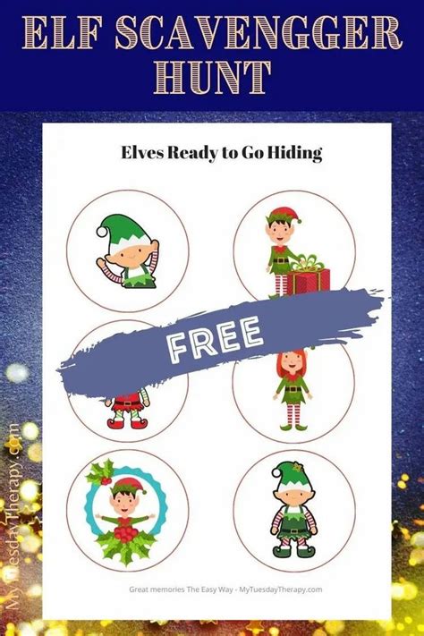 elf scavenger hunt  christmas game printable  christmas