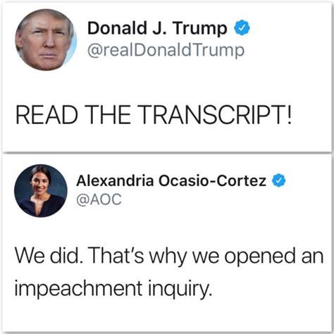 trump transcript impeachment  political punchline