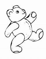 Bear Teddy Coloring Pages Drawing Bears Colouring Line Paw Chicago Template Print Clipart Pic Walking Cartoon Realistic Paddington Clip Drawings sketch template