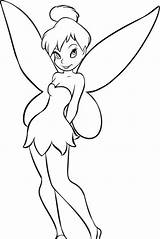 Coloring Drawing Tinkerbell Pages Easy Disney Sketch Color Drawings Bell Tinker Draw Fairy Sketches Kids Print Colouring Fawn Sitting Simple sketch template