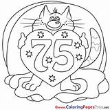 Coloring Birthday Pages 75 Happy Cat Years Sheet Title sketch template