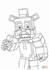Coloring Minecraft Freddy Pages Printable sketch template