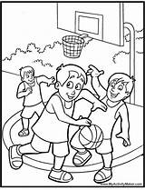 Coloring Basketball Pages Playing Library Clipart Adults Kids sketch template