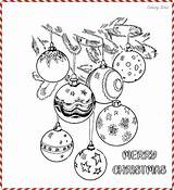 Coloring Christmas Pages Ornaments Printable Decorations Tree Colouring sketch template