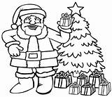 Santa Claus Christmas Coloring Tree Pages Printable Front Template Colouring Kids Library Popular sketch template