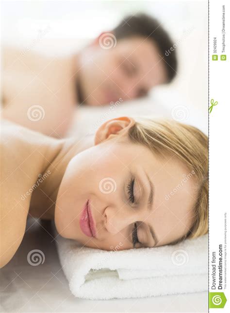 woman resting on massage table at spa stock images image 32429924
