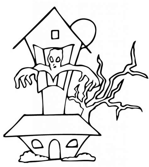 top   printable haunted house coloring pages