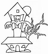 Haunted Coloring House Pages Printable sketch template