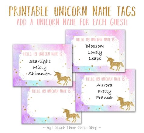 unicorn  tags printable unicorn  stickers unicorn etsy
