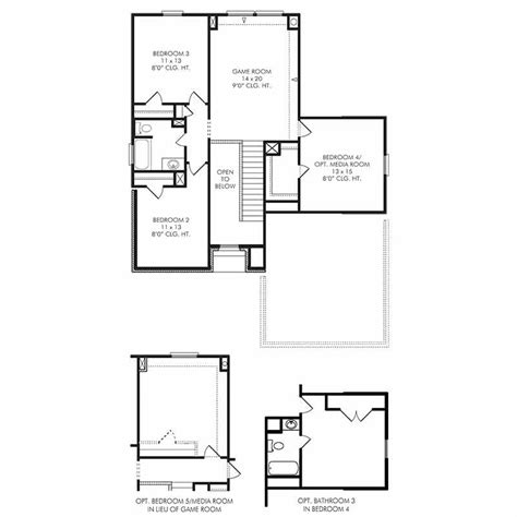 bedroom house plans  media room craftsman plan   square feet  bedrooms  bathrooms