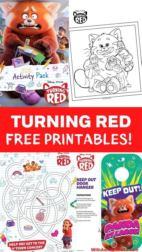 turning red  printables    printable activities disney